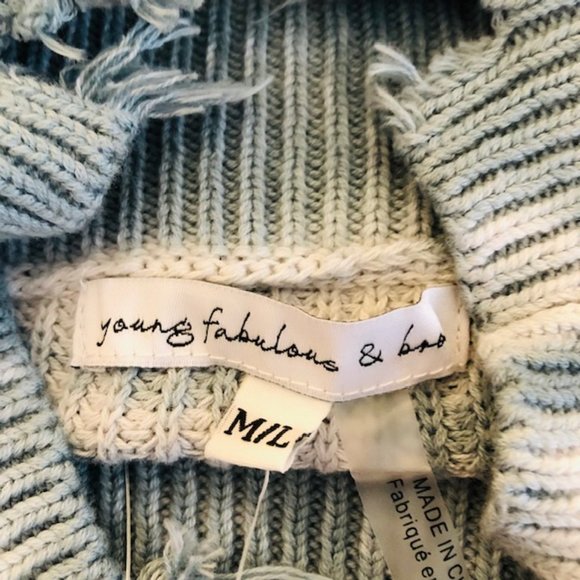 Young Fabulous & Broke Blue Cameron Turtleneck Sweater - Picture 13 of 14